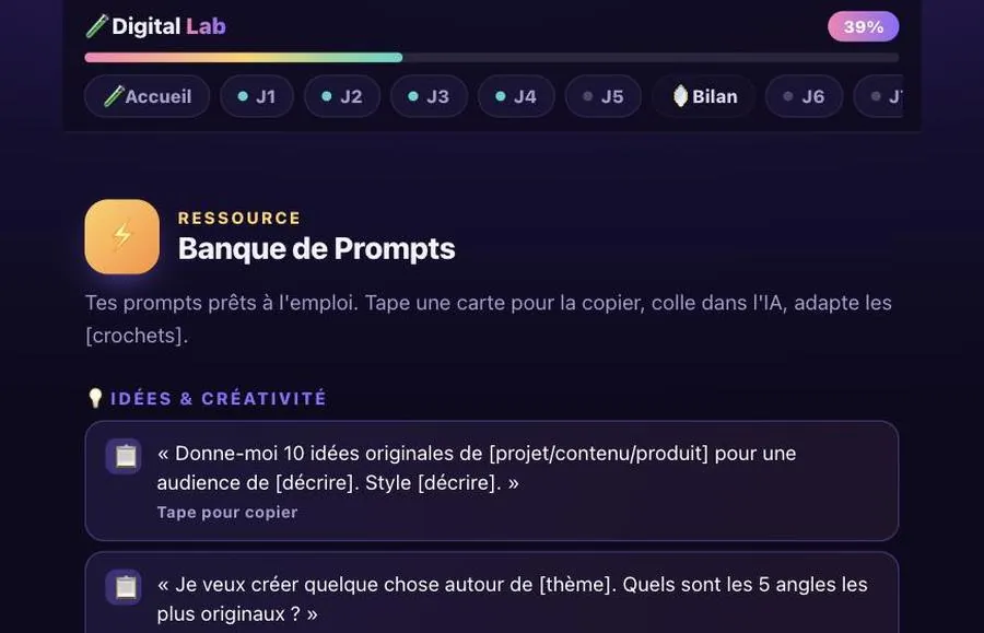Banque de prompts
