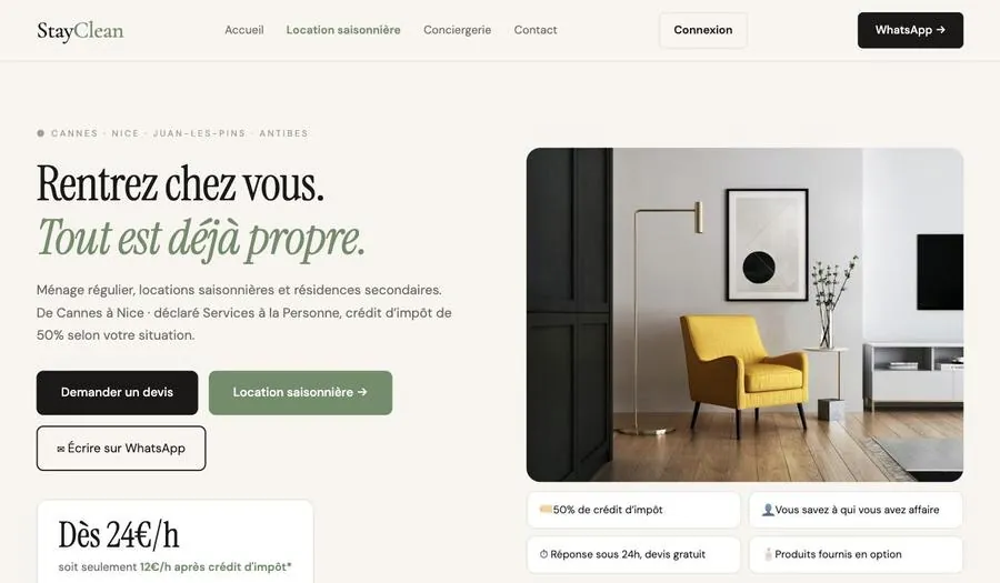 Page d'accueil du site