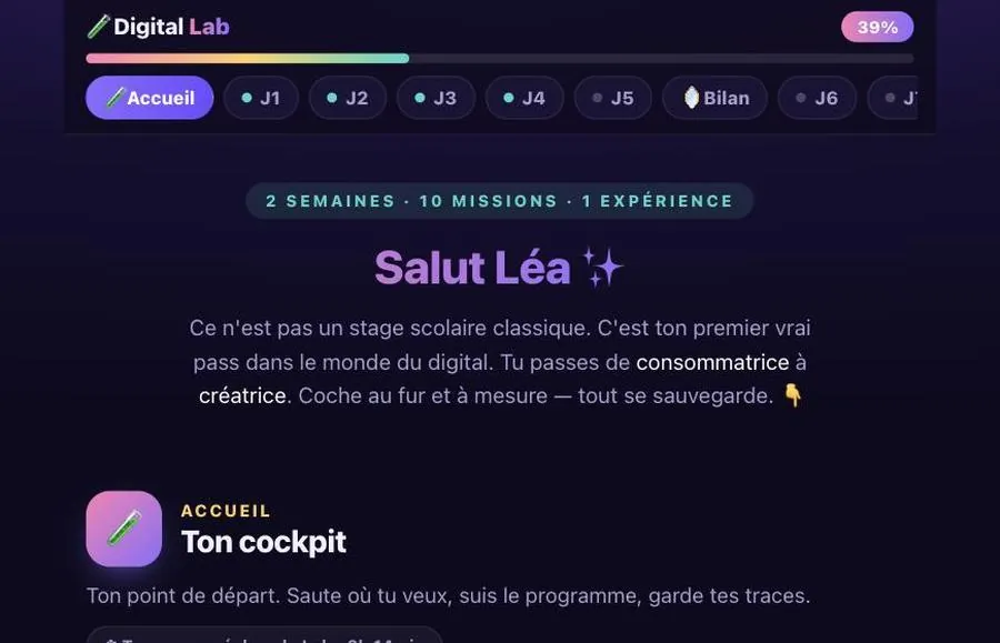 Accueil du parcours de stage